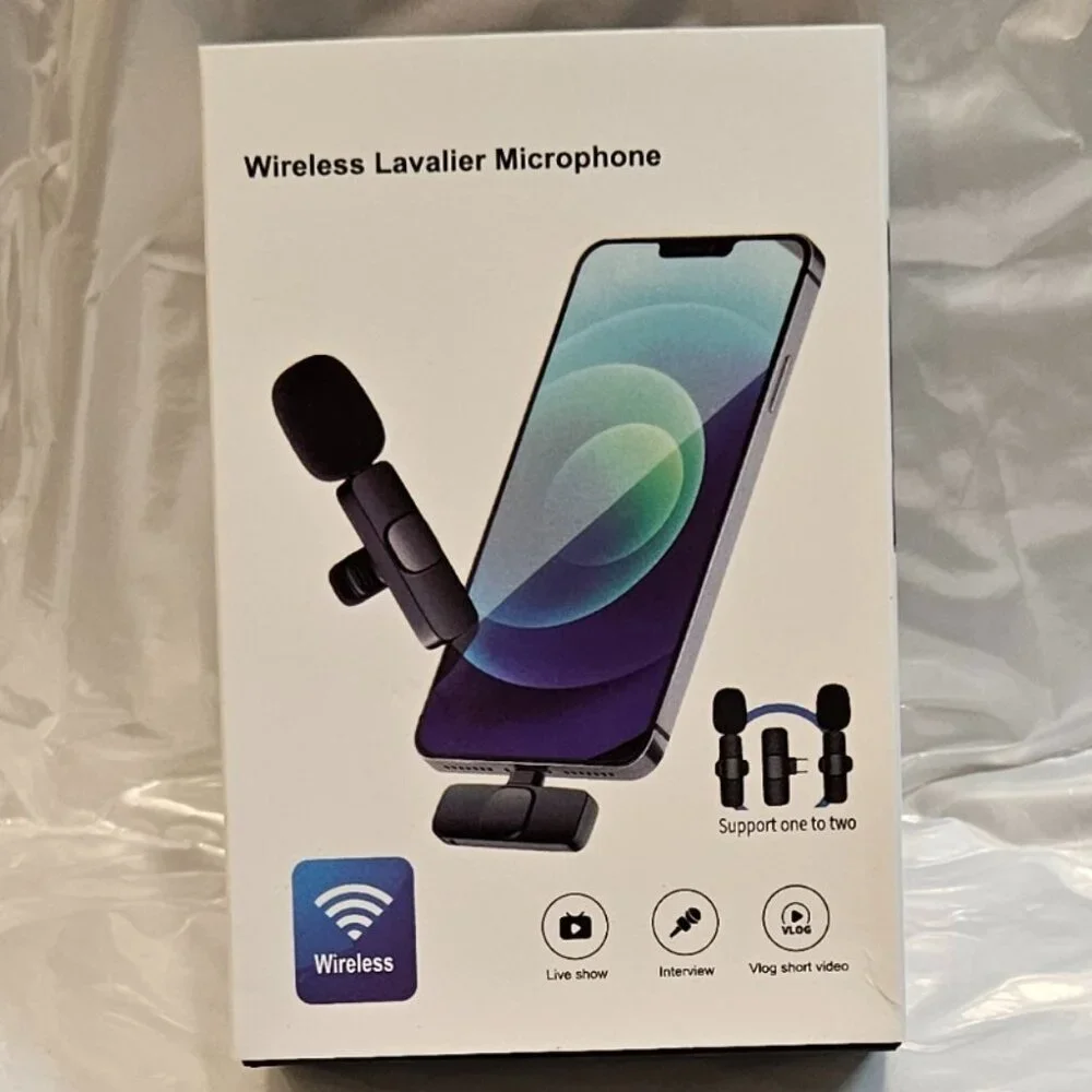 Wireless Lavalier Microphone with Type-C for Android & iPhone